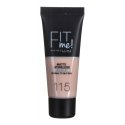 Makiažo pagrindas Maybelline Fit Me Matte+Poreless (115 Ivory) 30ml Makiažo pagrindas Maybelline Fit Me Matte+Poreless (115 Ivory) 30ml