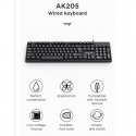 Aula AK205 Ergonomic Silent Click PC Klaviatūra 104 buttons EN / RUS išdėstymas 1.5m USB Cable Juodas Aula AK205 Ergonomic Silent Click PC Klaviatūra 104 buttons EN / RUS išdėstymas 1.5m USB Cable Juodas