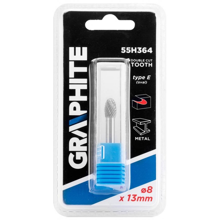 Graphite Graphite HM METAL MILL E TYPE (OVAL) 8 X 13 MM BOTTOM 6 X 45 MM 55H364 GRAPHITE – 3