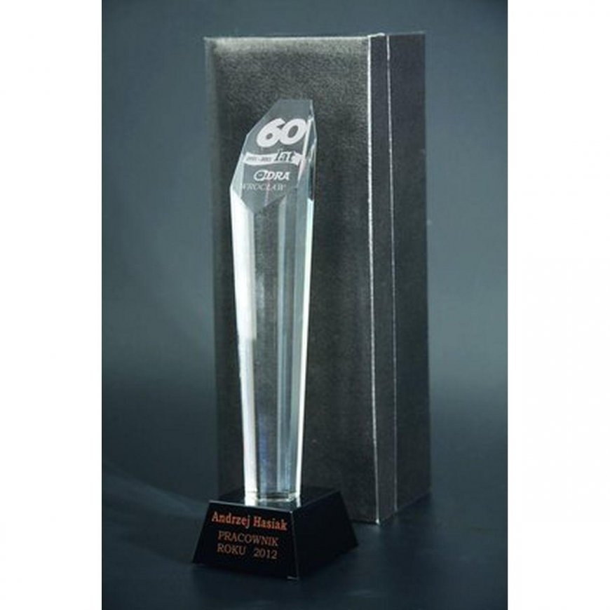 Tryumf Engraved glass trophy with case + paint filler – 3