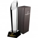 Tryumf Engraved glass trophy with case + paint filler
