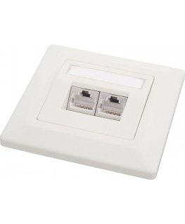 Solarix lizdas 2 x CAT5e STP RJ45 įleidžiamas baltas