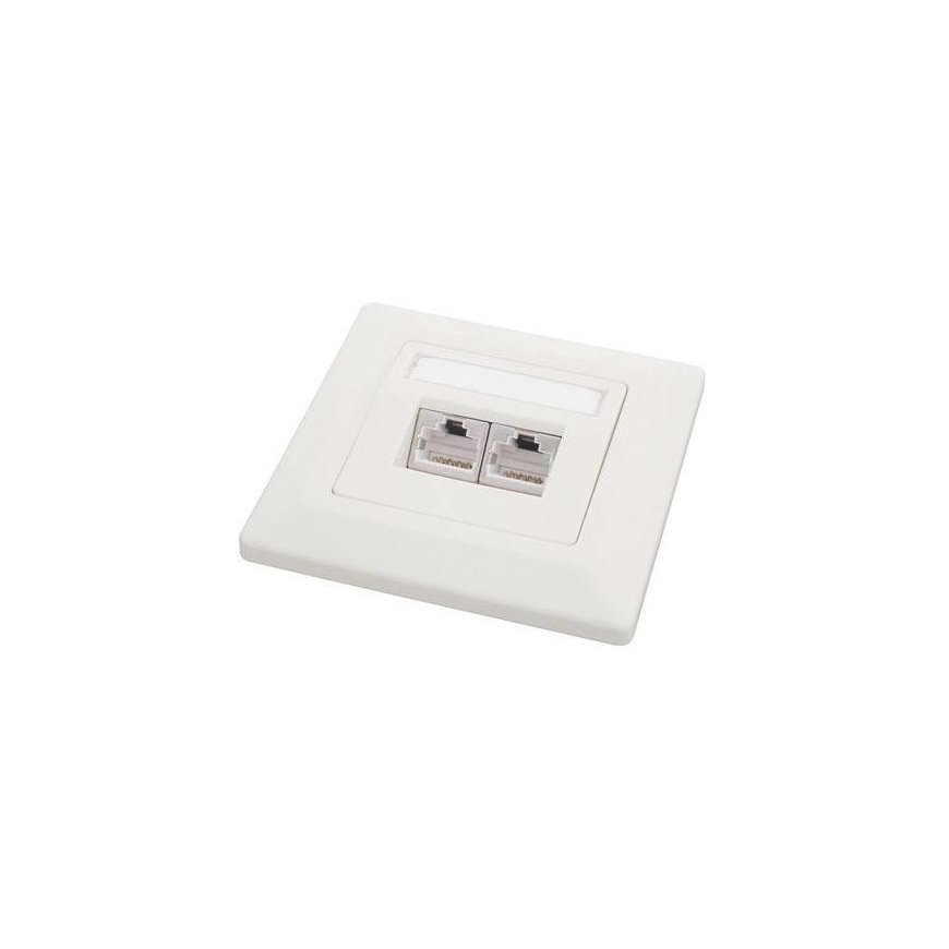 Solarix lizdas 2 x CAT5e STP RJ45 įleidžiamas baltas – 2