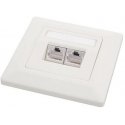 Solarix lizdas 2 x CAT5e STP RJ45 įleidžiamas baltas