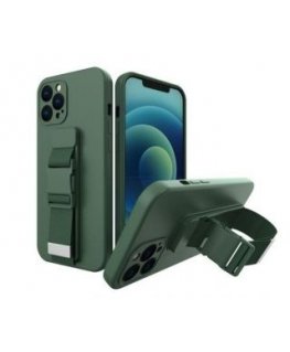 iLike Samsung Galaxy A22 5G Rope case gel TPU airbag case cover with lanyard Dark Green