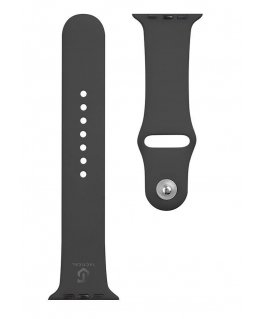 Tactical Apple silicone strap for smart watch, Black, 42/44/45mm