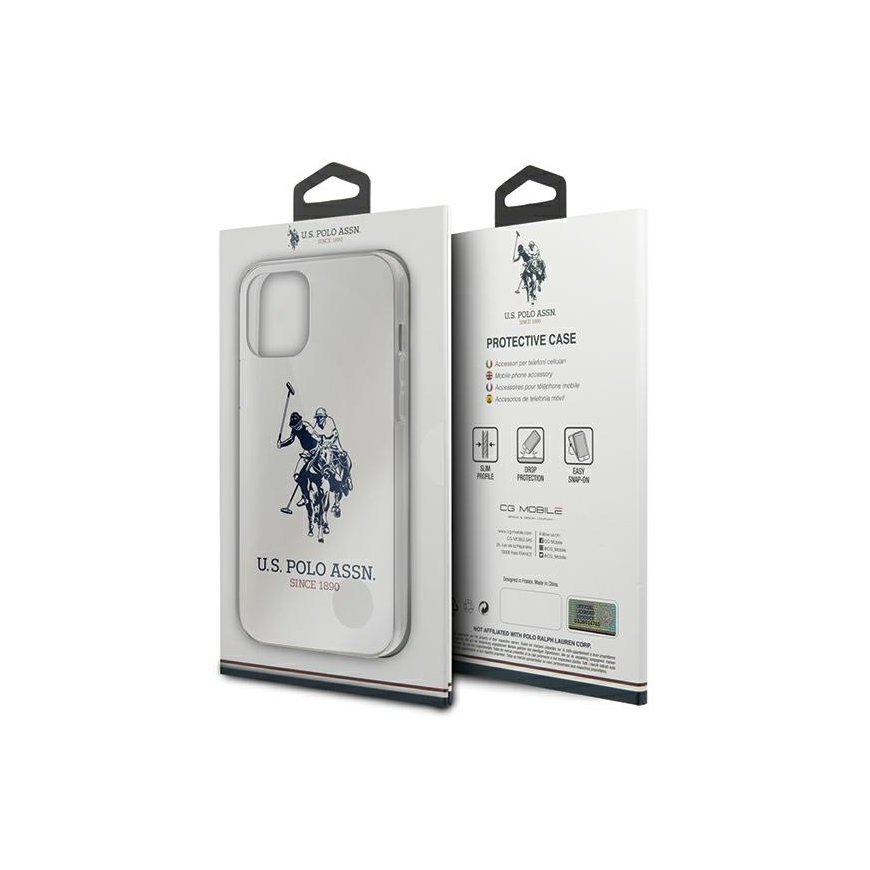 Dėklas US Polo Assn US Polo USHCP12MTPUHRWH iPhone 12/12 Pro 6.1" baltas / baltas blizgus didelis logotipas – 5