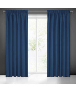Eurofirany RITA Night curtain made of smooth fabric, 140X270 cm, strip / tunnel / hooks, color: blue