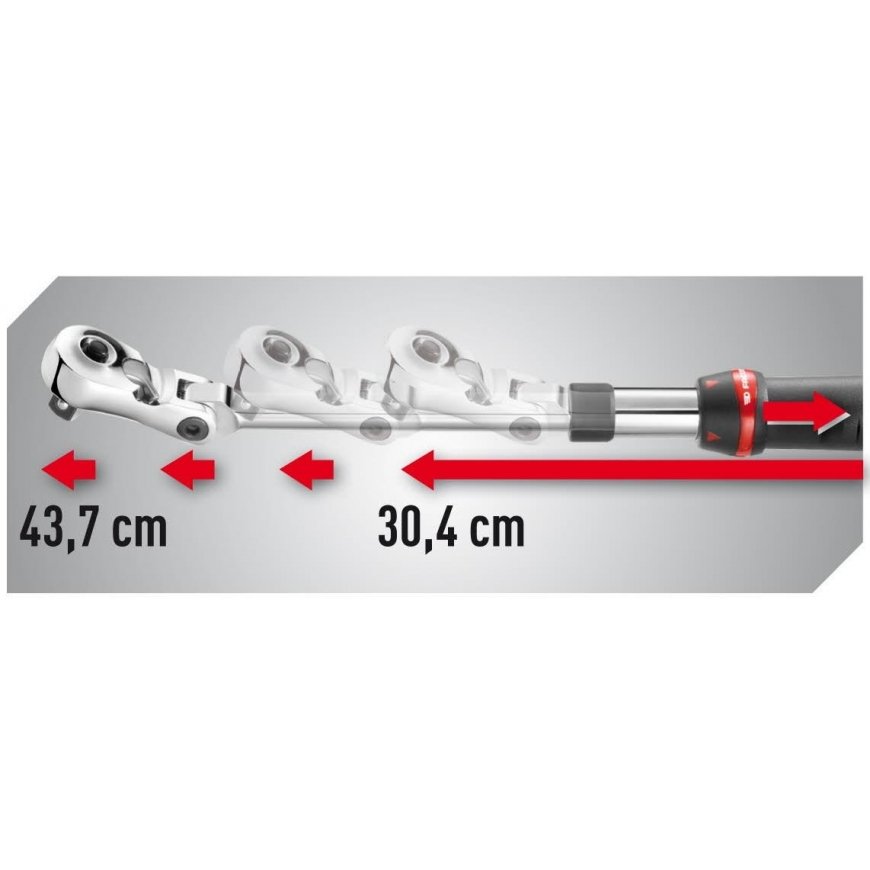 Dustproof 1/2" Extended Tilt Ratchet, With Bracket Telescopic 304-437mm, 72 Teeth, FACOM [SXL.171PB] – 2