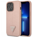 Guess GUHCP14LPSATLP iPhone 14 Pro 6.1 "rožinis / rožinis kietas dėklas SaffianoTriangle logotipas Guess GUHCP14LPSATLP iPhone 14 Pro 6.1 "rožinis / rožinis kietas dėklas SaffianoTriangle logotipas
