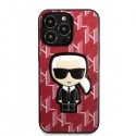 Karl Lagerfeld dėklas iPhone 13 Pro Max KLHCP13XPMNIKPI raudonas kietas dėklas Monogram Iconic Karl