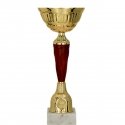 Detail Gold and burgundy metal cup Detail Gold and burgundy metal cup