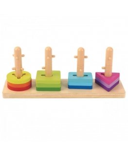 Tooky Toys TOOKY TOY Formų rūšiuotojas su spalvotais Montessori blokeliais