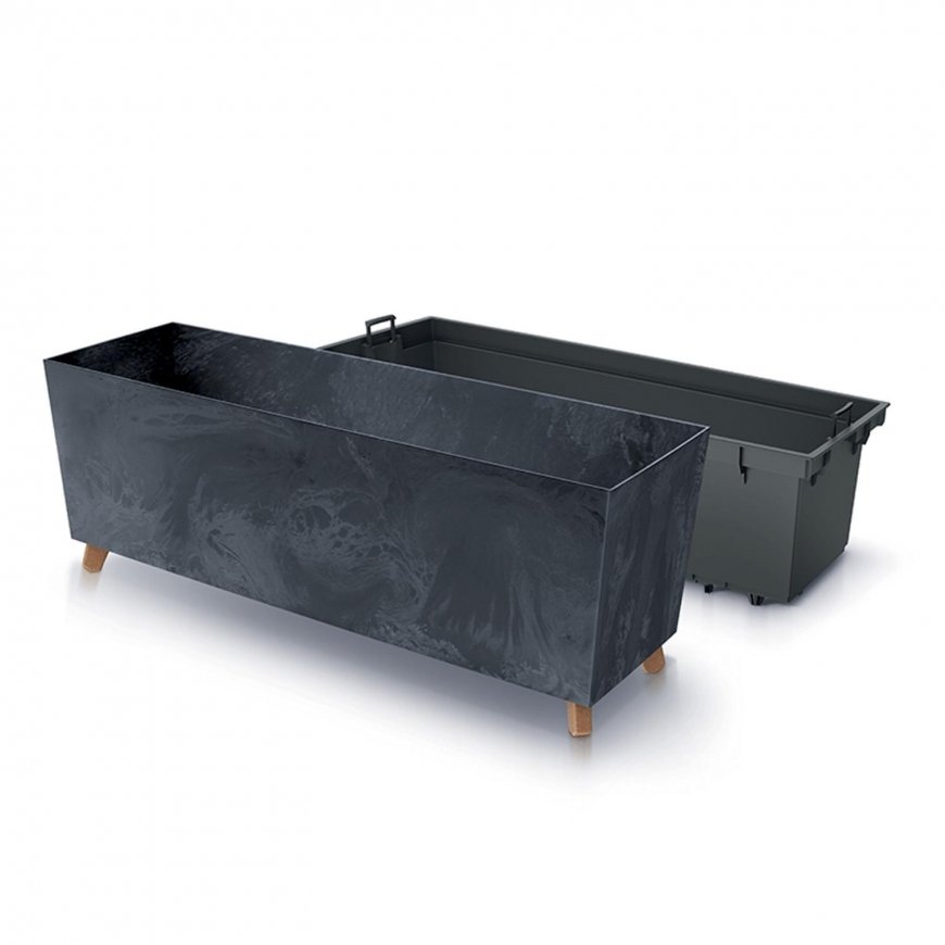 Pot Prosperplast URBI CASE BETON EFFECT N, CEN-81337, anthracite color – 2