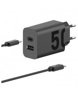 Motorola TurboPower Travel Charger 50W Duo USB-C + USB-A w| USB-C cable