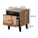 Cama NORD bedside table 2 pcs. 40x38x45 cm oak wotan/anthracite