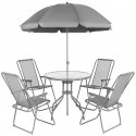 Saska Garden Garden furniture set, table, 4 chairs and dark gray umbrella Saska Garden Garden furniture set, table, 4 chairs and dark gray umbrella