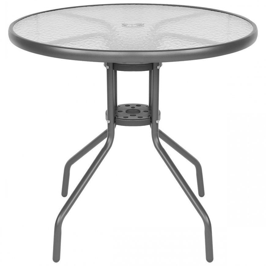 Saska Garden Garden furniture set, table, 4 chairs and dark gray umbrella – 4