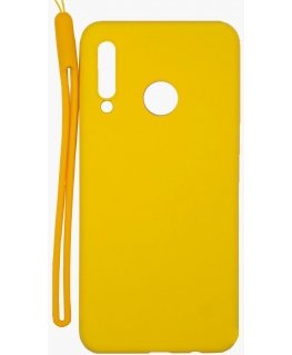 Evelatus Huawei P30 Lite Soft Touch Silicone Case with Strap Yellow