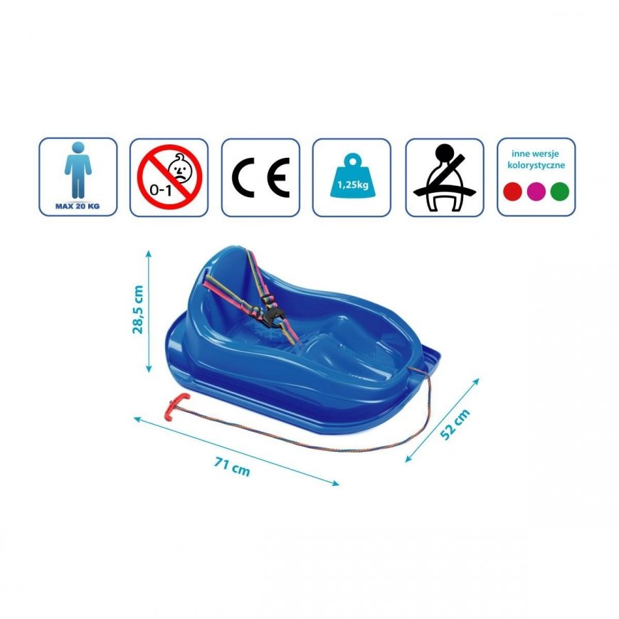 Marmat Plastikinės rogės mini mėlynos spalvos – 2