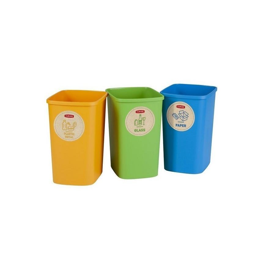 Curver Prügikasti set Deco Flip Bin, container, 3x10 l, blue/green/collane – 4