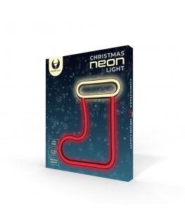 Neon LED CHRISTMAS SOCK white red FLNE23 Forever Light