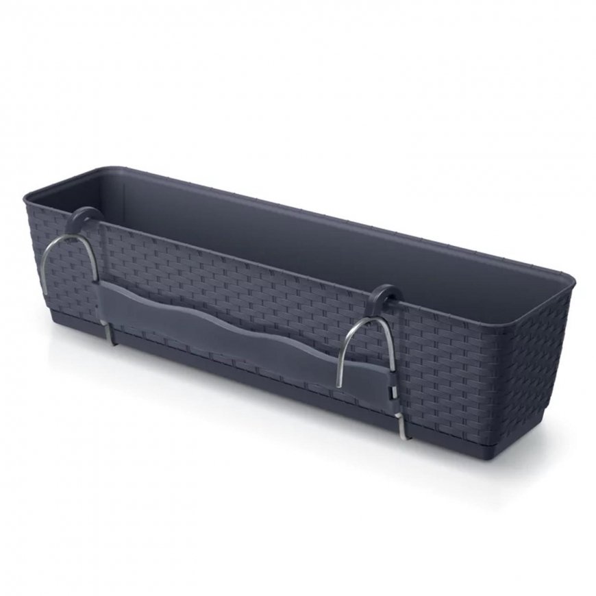 Prosperplast div class"int_ce_html"Flower pot with hooks Ratolla Case DRL600PW anthracite/div