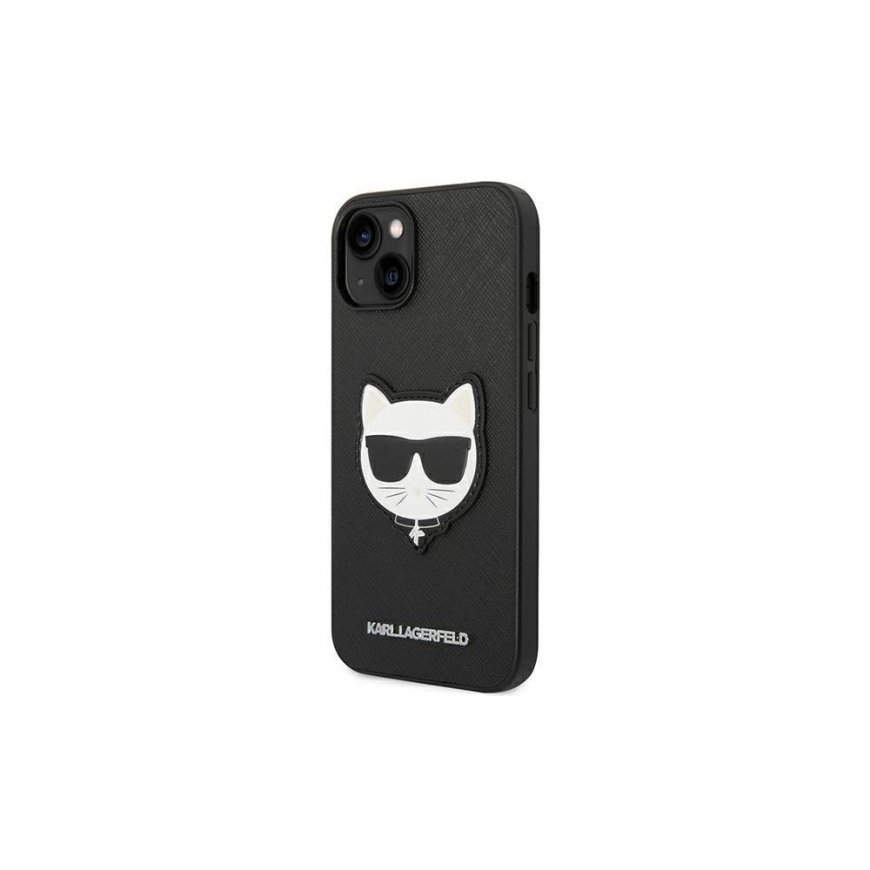 Karl Lagerfeld KLHCP14MSAPCHK iPhone 14 Plus 6.7" Hard Case Black / Judas Saffiano Choupette Head Patch – 2