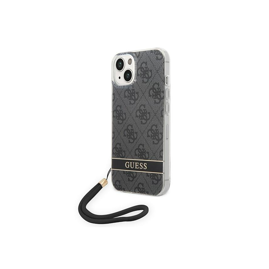 Case Guess GUOHCP14MH4STK iPhone 14 Plus 6.7 inch Black / Black Hard Case 4G Printing Strap – 3