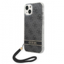 Case Guess GUOHCP14MH4STK iPhone 14 Plus 6.7 inch Black / Black Hard Case 4G Printing Strap Case Guess GUOHCP14MH4STK iPhone 14 Plus 6.7 inch Black / Black Hard Case 4G Printing Strap