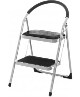 Tarmo stool, 2 levels, aluminum and black