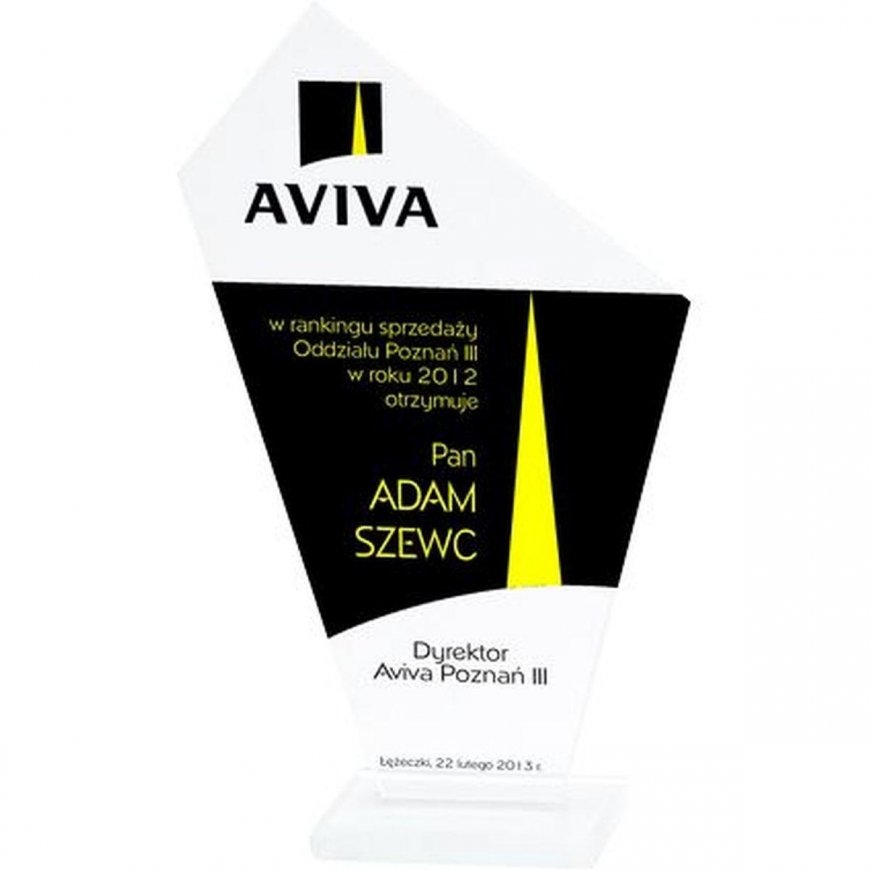 Tryumf Engraved glass trophy + paint filler