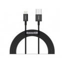 Baseus Superior Fast Charging Data Cable USB-Lightning 2.4A 2m Black Baseus Superior Fast Charging Data Cable USB-Lightning 2.4A 2m Black