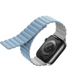 UNIQ dirželis Revix Apple Watch Series 4/5/6/7 / SE 42/44 / 45mm. Apverčiamas, Magnetinis, baltai mėlynos spalvos