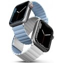 UNIQ dirželis Revix Apple Watch Series 4/5/6/7 / SE 42/44 / 45mm. Apverčiamas, Magnetinis, baltai mėlynos spalvos UNIQ dirželis Revix Apple Watch Series 4/5/6/7 / SE 42/44 / 45mm. Apverčiamas, Magnetinis, baltai mėlynos spalvos