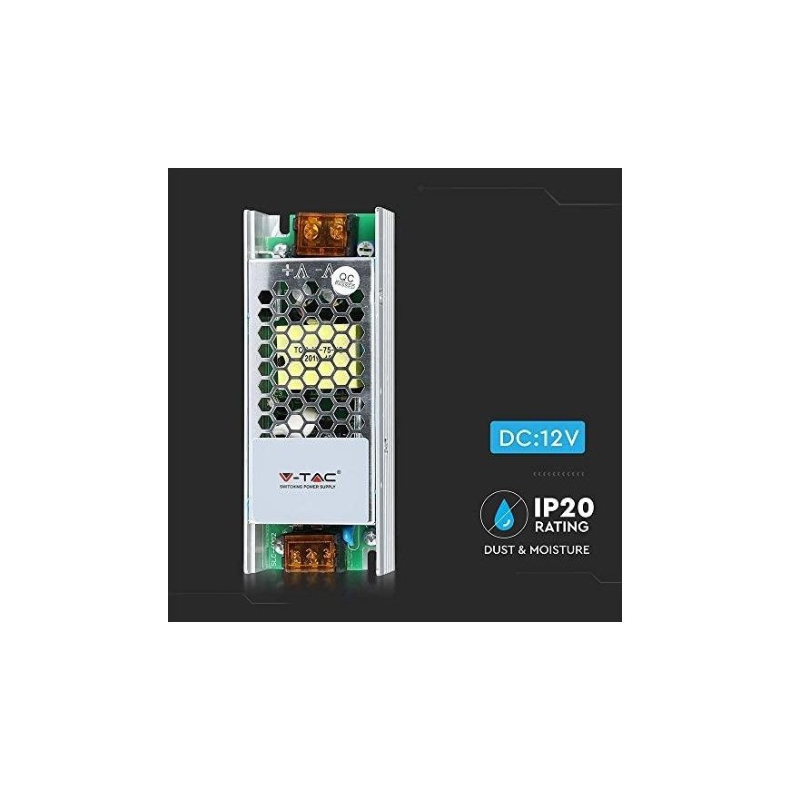 75W Maitinimo šaltinis V-TAC, 12V, 6A, metaliniu korpusu, IP20 – 2