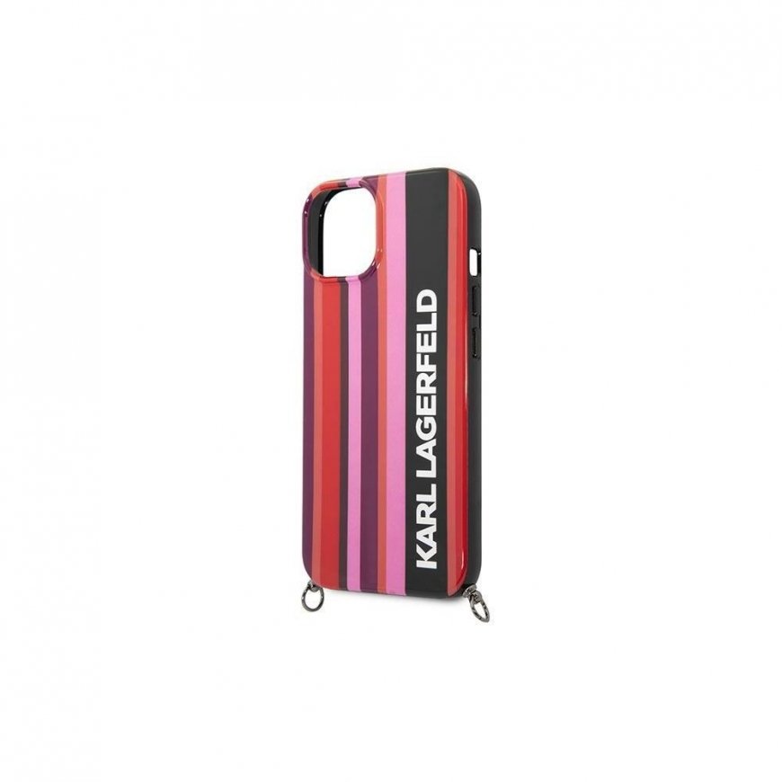 Karl Lagerfeld KLHCP14SSSTTP iPhone 14 6.1" Hard Case Pink/Rose Color Stripe Strap – 5