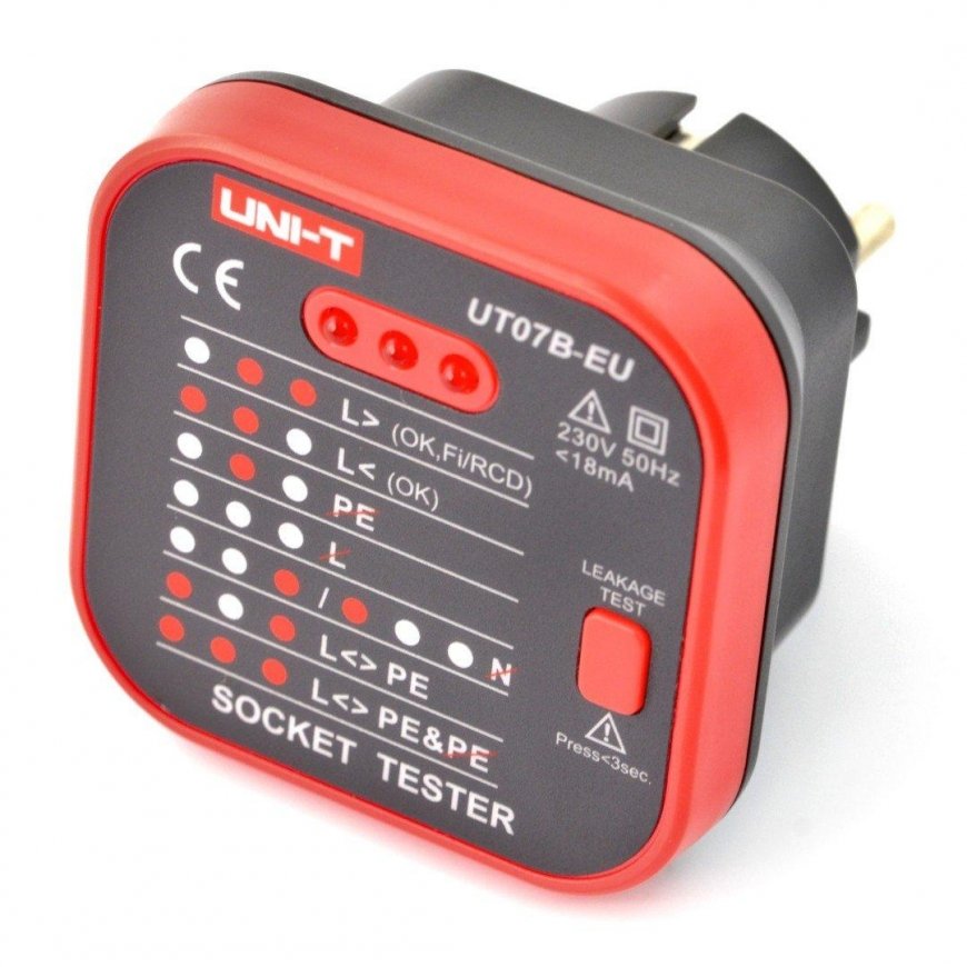 TINKLINIŲ LIZDŲ SU PATIKRINIMO FUNKCIJA TESTERIS RCD UT-07B-EU UNI-T – 4