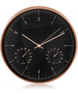 MACLEAN CE70G CE70G Wall clock gold 12 30cm with thermometer and hygrometer gold
