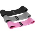 Wozinsky rinkinys iš 3x audinio atsparumo juostų Atsparios mini juostos jogai Crossfit Fitness (WFB-01)