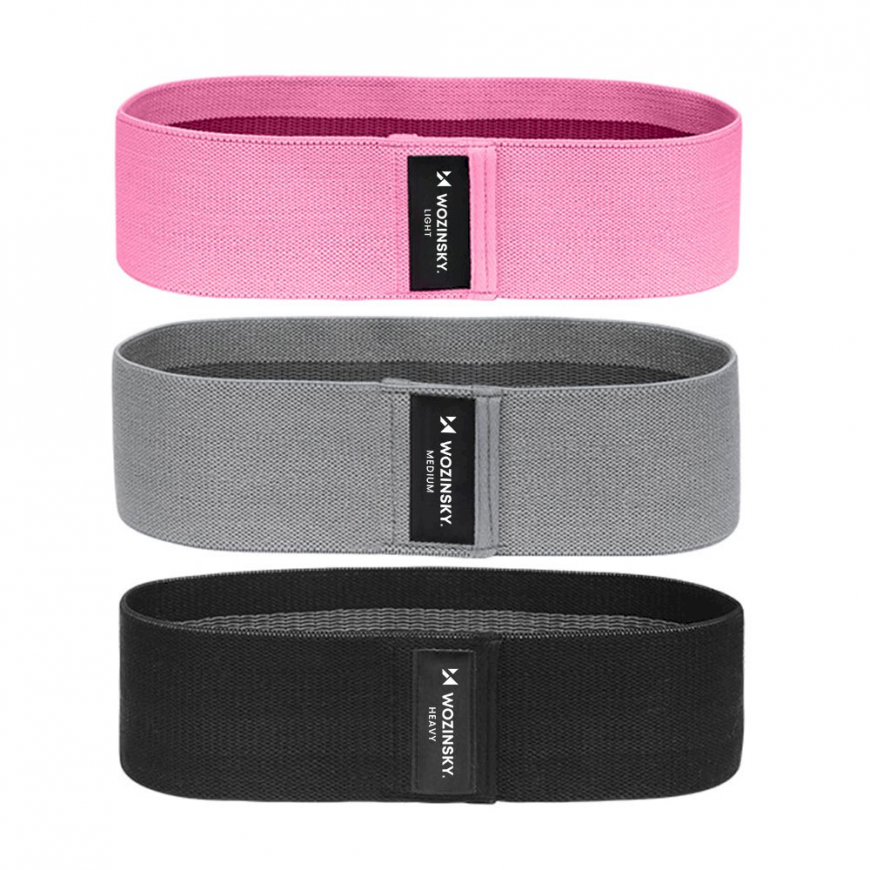 Wozinsky Set of 3x Fabric Resistance Bands Mini Resistance Bands for Yoga Crossfit Fitness (WFB-01) – 2