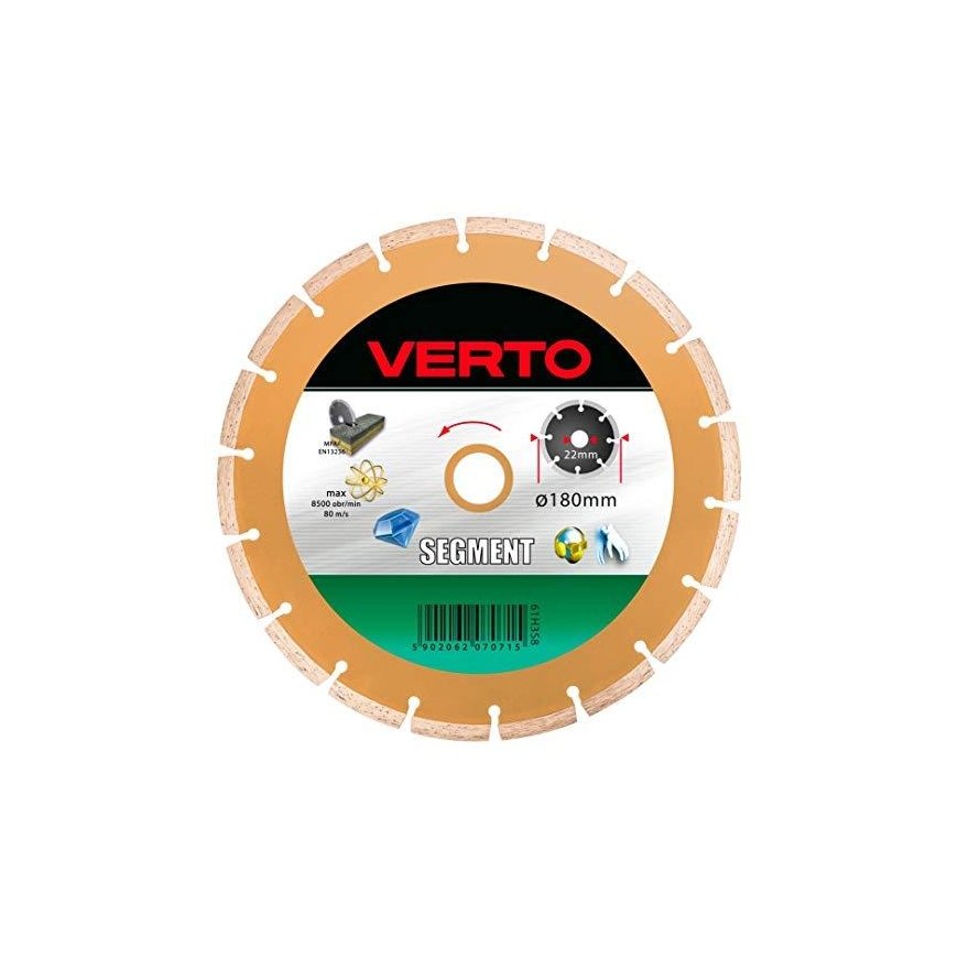 Verto segmentuotas deimantinis diskas 180 mm 61H3S8 – 2