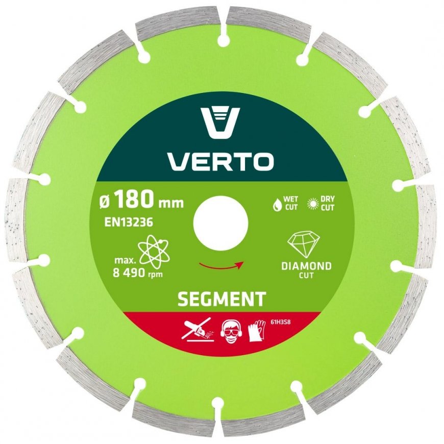 Verto segmentuotas deimantinis diskas 180 mm 61H3S8 – 3