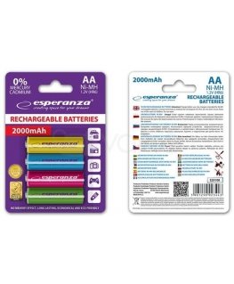 Esperanza EZA108 R6 AA Ni-MH 2000mAh batteries, colored - 4 pcs