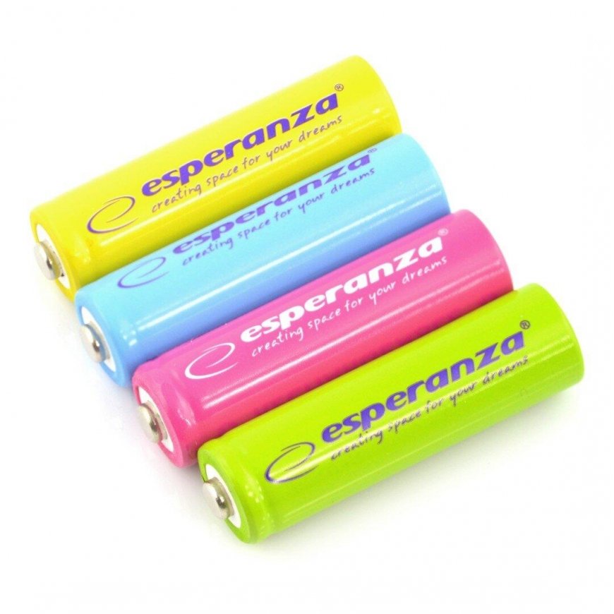Esperanza EZA108 R6 AA Ni-MH 2000mAh batteries, colored - 4 pcs – 4
