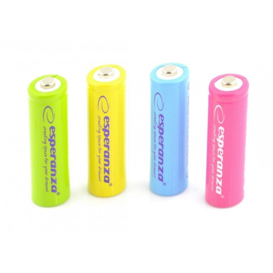 Esperanza EZA108 R6 AA Ni-MH 2000mAh batteries, colored - 4 pcs – 5