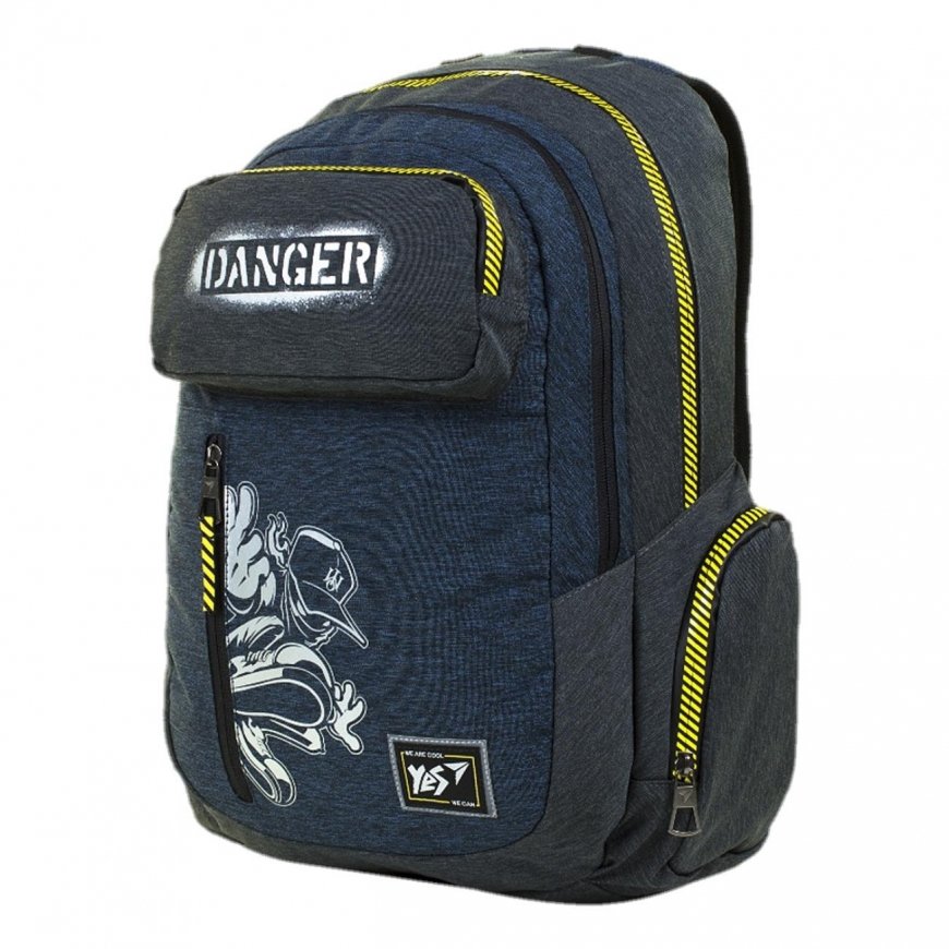 Backpack YES T-87 Danger, black/blue
