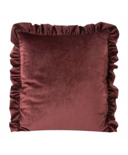 Eurofirany VELVET / 25 Aksominis pagalvės užvalkalas, dekoruotas raukiniais, 45 X 45 cm, spalva: raudona