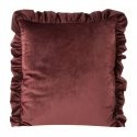Eurofirany VELVET / 25 Velvet pillowcase, decorated with ruffles, 45 X 45 cm, color: red Eurofirany VELVET / 25 Velvet pillowcase, decorated with ruffles, 45 X 45 cm, color: red