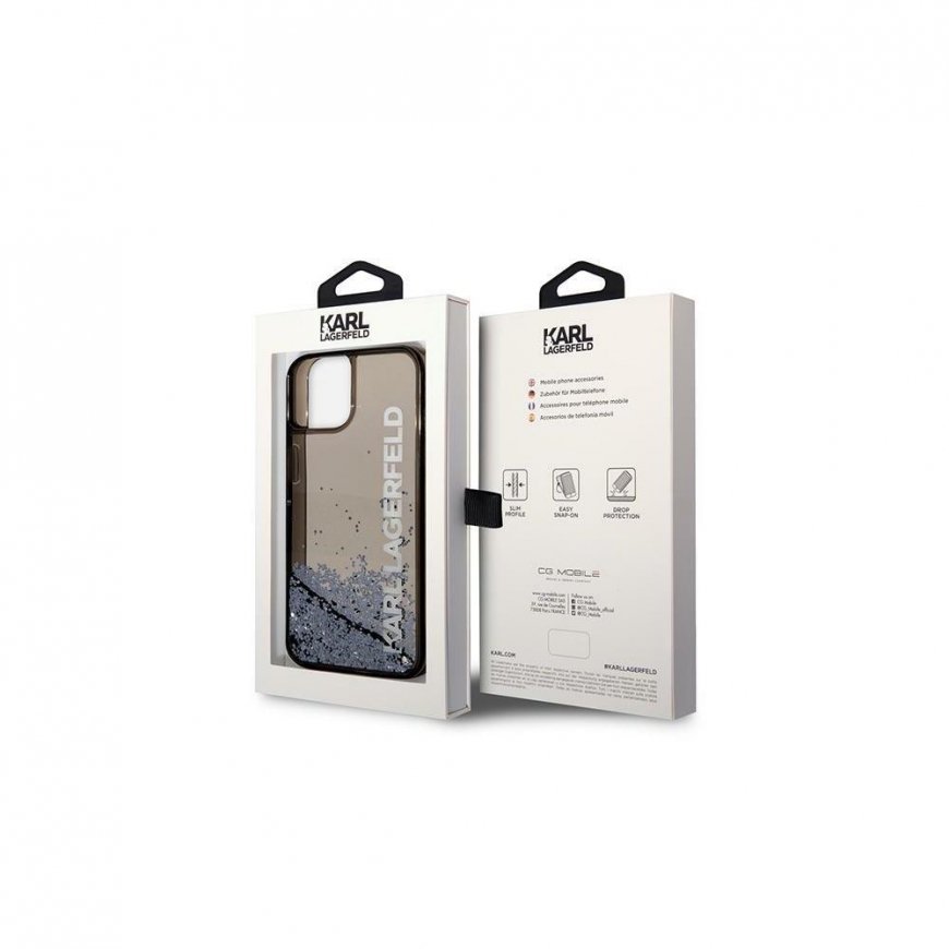 Karl Lagerfeld case iPhone 14 Plus 6.7" KLHCP14MLCKVK black hard case Magsafe Liq Glitter Elong – 4